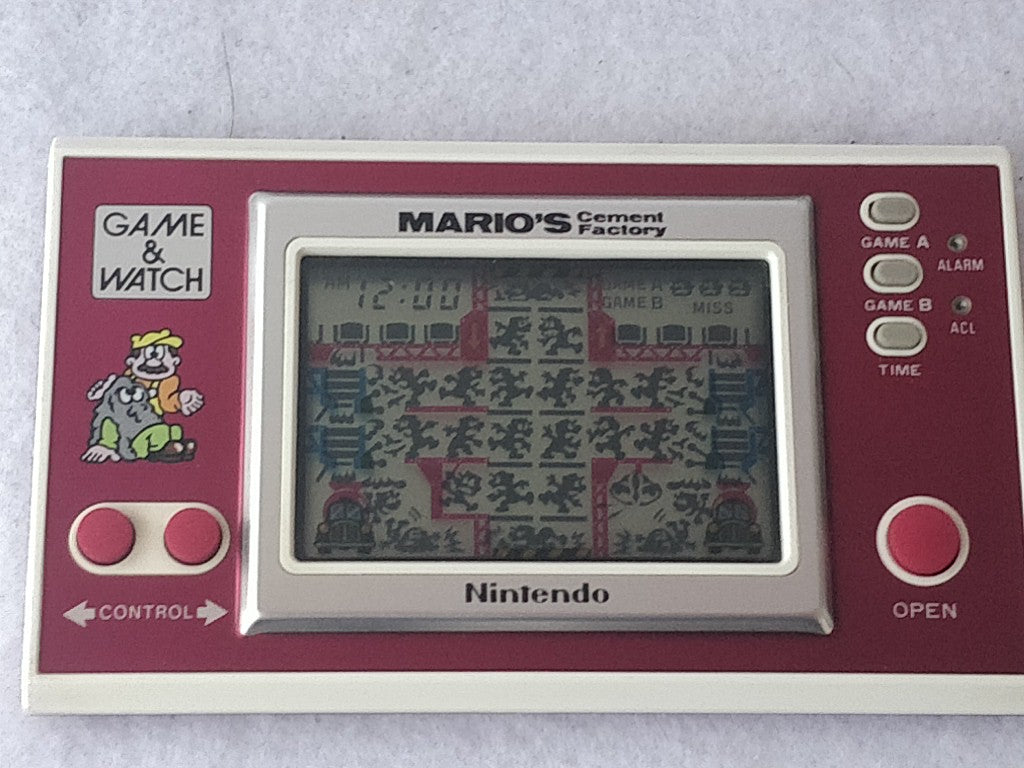 Vintage Nintendo GAME&WATCH MARIO'S Cement Factory Handheld game tested-d0610- - Hakushin Retro Game shop