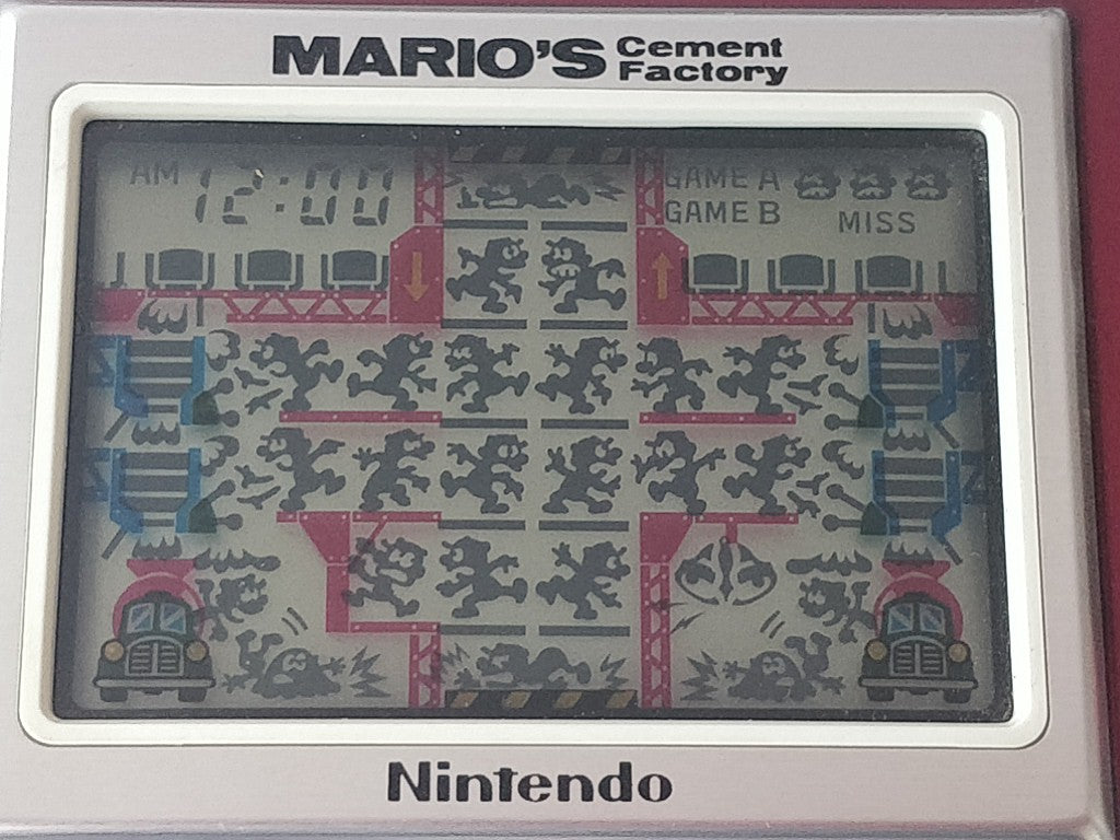 Vintage Nintendo GAME&WATCH MARIO'S Cement Factory Handheld game tested-d0610-