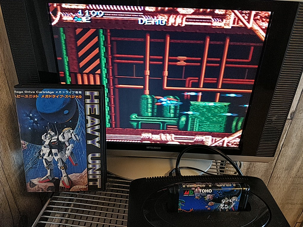 HEAVY UNIT SEGA MEGA DRIVE (Genesis ) Cartridge,Manual,Boxed set/tested-d0623- - Hakushin Retro Game shop