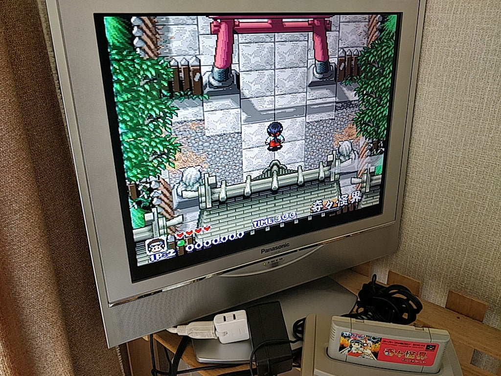 Pocky and Rocky KIKI KAIKAI kuro manto Super Famicom Cartridge only tested-d0628