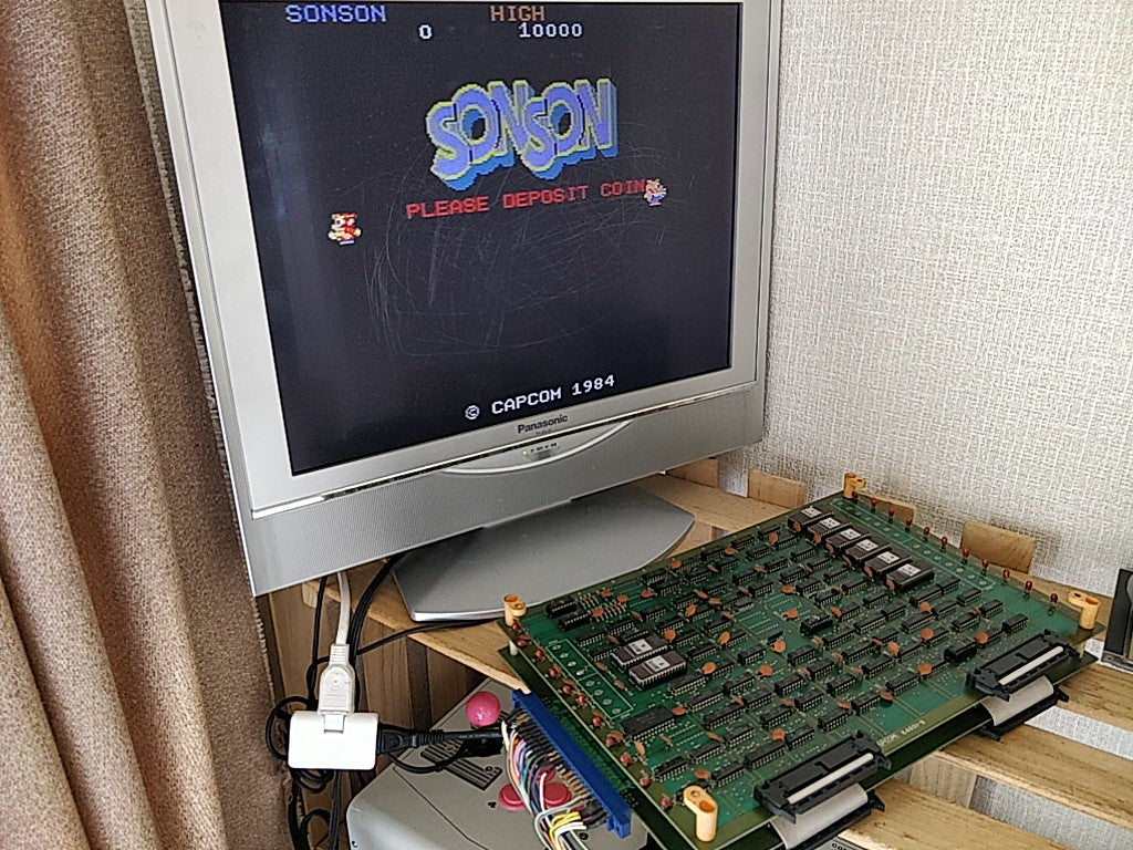 SONSON CAPCOM JAMMA Arcade Game PCB system Board and Instruction card set-d0630- - Hakushin Retro Game shop