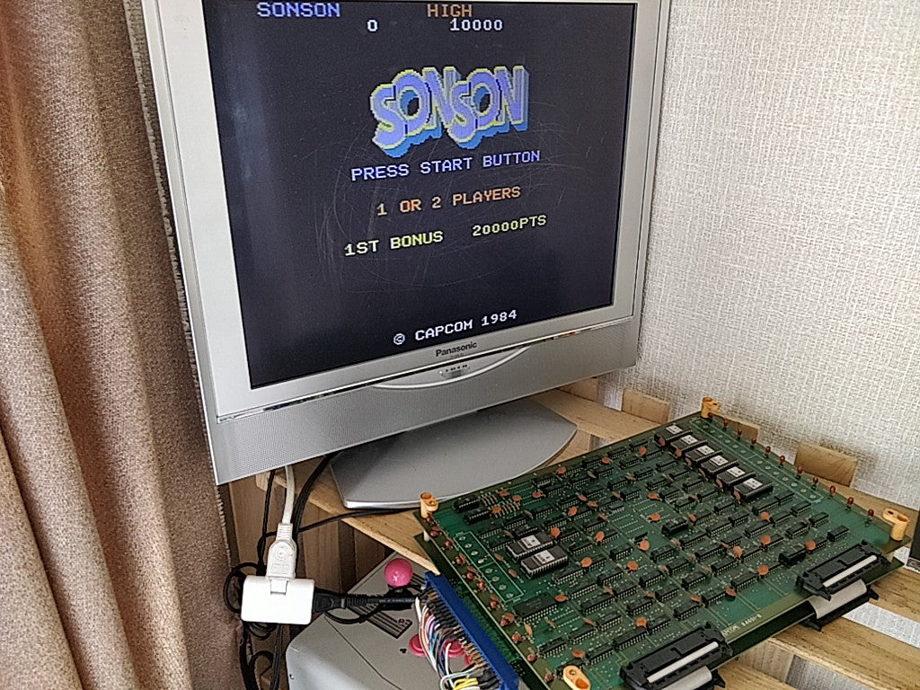 SONSON CAPCOM JAMMA Arcade Game PCB system Board and Instruction card set-d0630- - Hakushin Retro Game shop