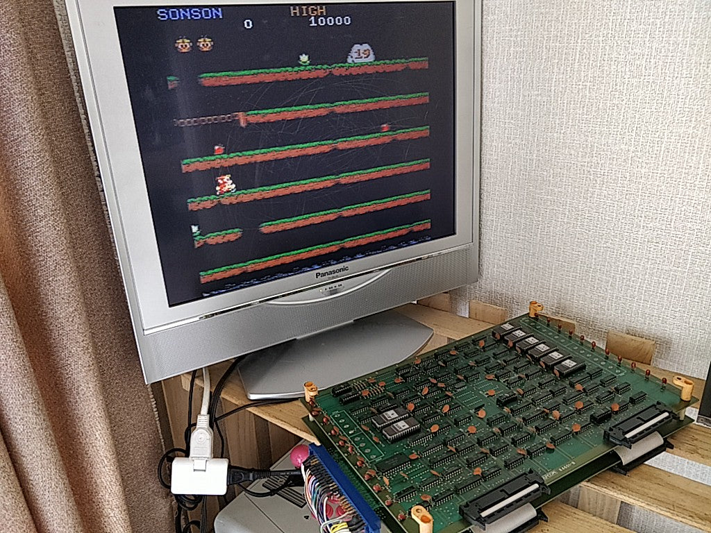 SONSON CAPCOM JAMMA Arcade Game PCB system Board and Instruction card set-d0630- - Hakushin Retro Game shop