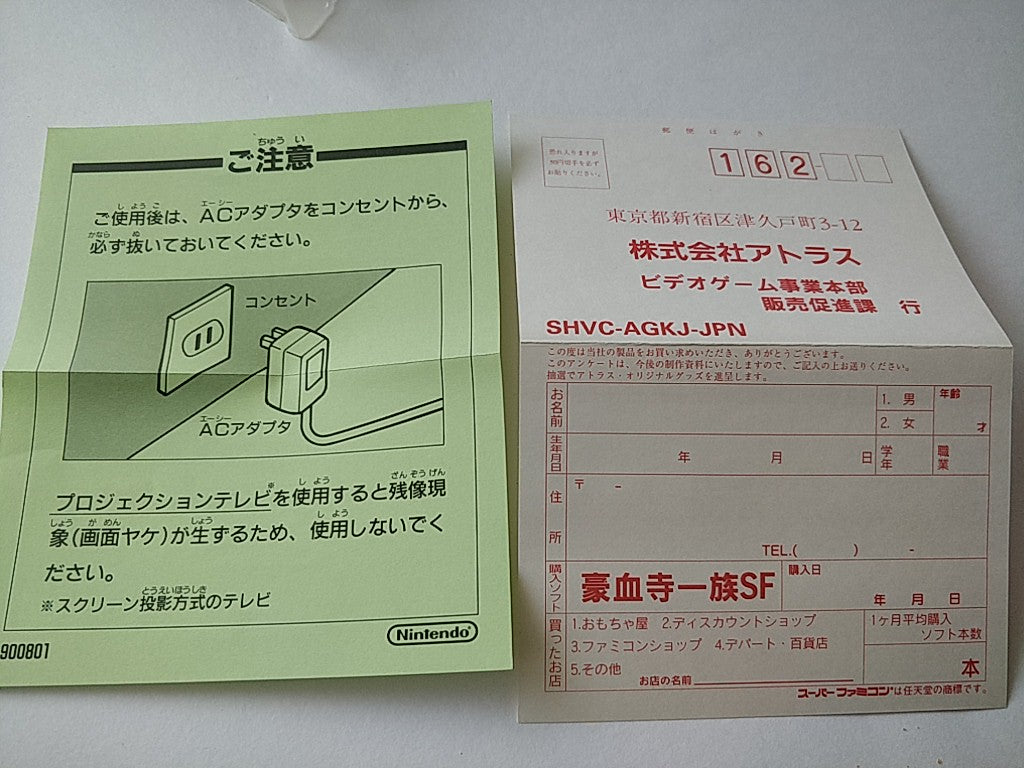 GOUKETSUJI ICHIZOKU (Power Instinct) Super Famicom SNES SFC Boxed set -d0711-