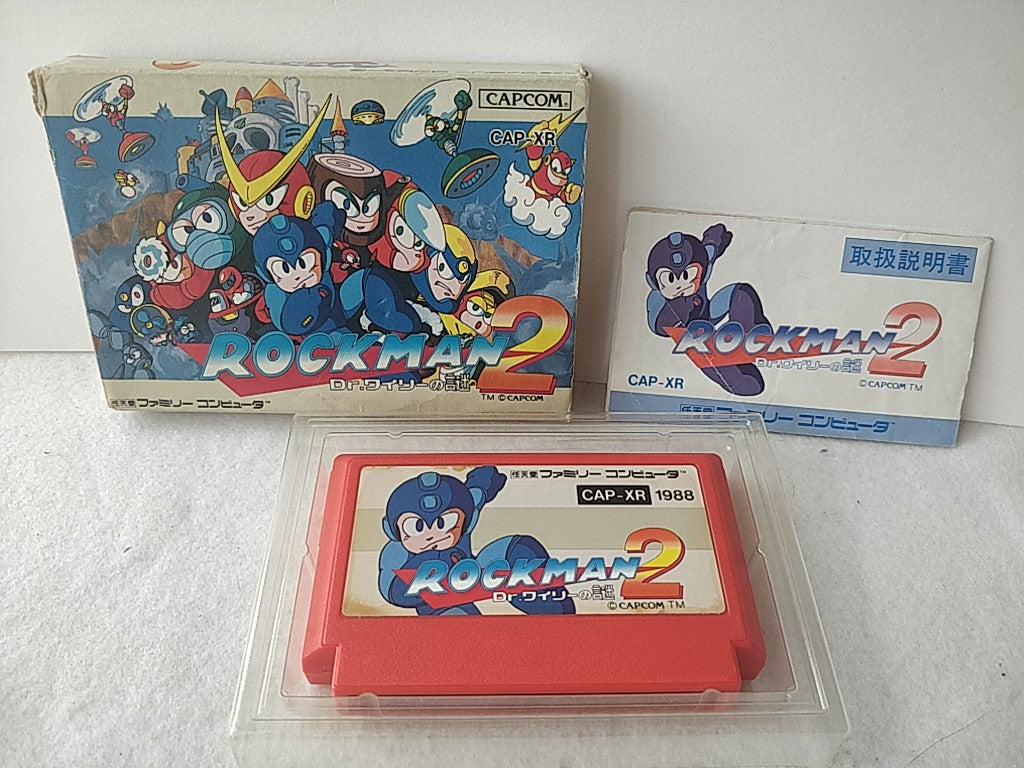 ROCKMAN 2 (MEGAMAN) Nintendo FAMICOM(NES) Cartridge,Manual,Boxed set -d0715- - Hakushin Retro Game shop