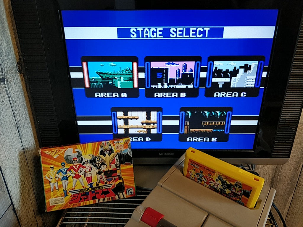 Choujin Sentai Jetman Nintendo FAMICOM(NES) Cartridge,Manual,Boxed set -d0723-