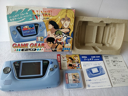 SEGA GAME GEAR Handheld Blue color Console Ninku limited ,Manual,Boxed set-c0803