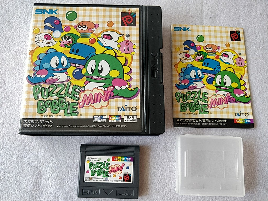 Puzzle Bobble Mini NEOGEO Pocket NGP Cart,Manual,Boxed set tested-d0803- - Hakushin Retro Game shop