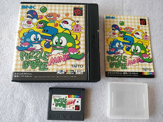 Puzzle Bobble Mini NEOGEO Pocket NGP Cart,Manual,Boxed set tested-d0803-