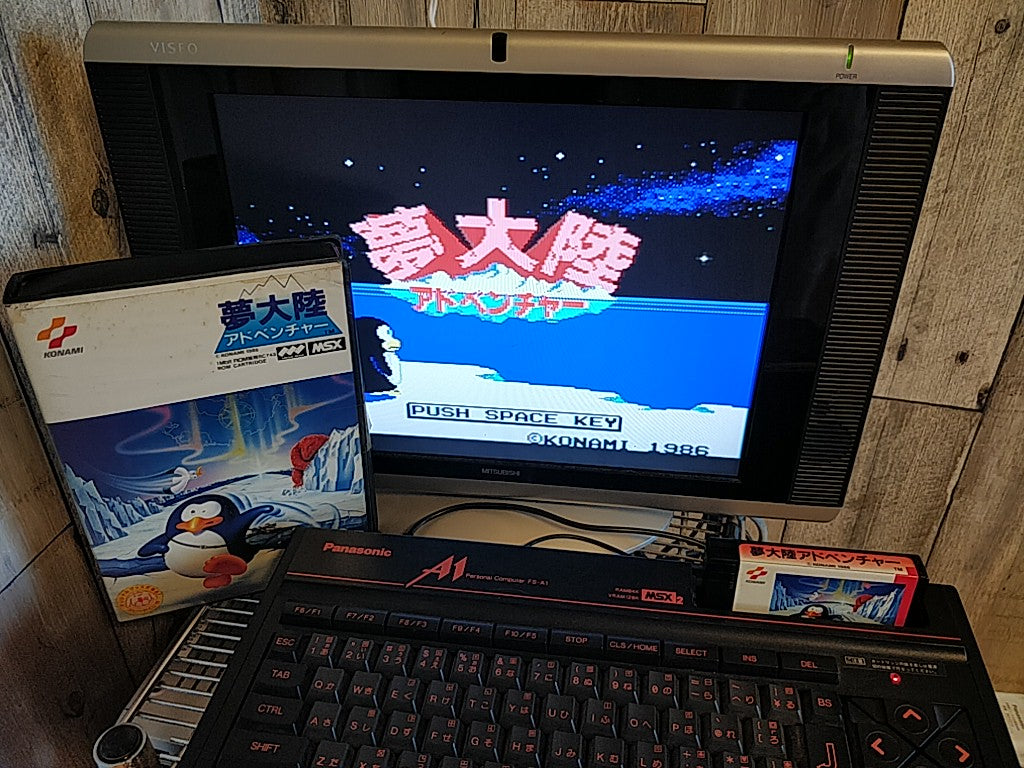 PENGUIN ADVENTURE (YUME TAIRIKU ADVENTURE) MSX MSX2 Game Boxed set tested-d0827-
