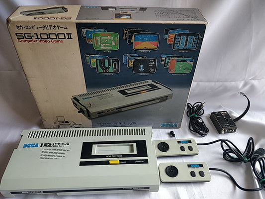 Defective SEGA SG-1000ⅡCONSOLE System, Pads,PSU(AC adapter),Boxed set-d0830-