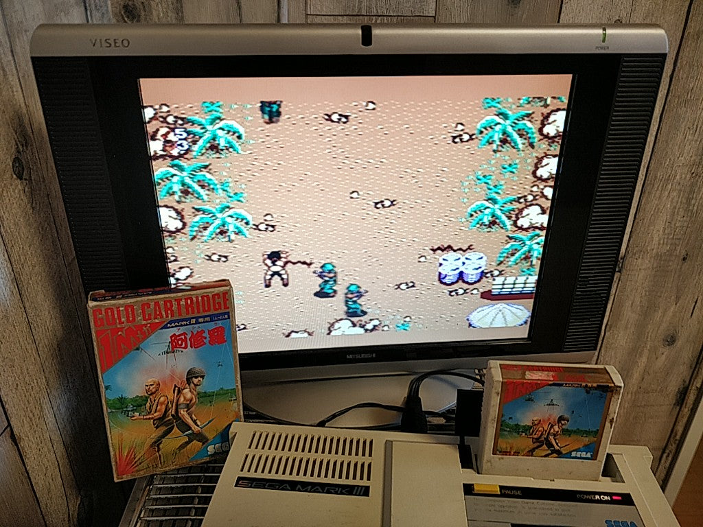 Ashura (Rambo First Blood Part II) SEGA Master system/Mark3 cart and box-d0914-