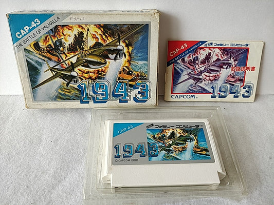 1943 Capcom Nintendo Famicom FC NES Cartridge,Manual Boxed set tested-c0918-