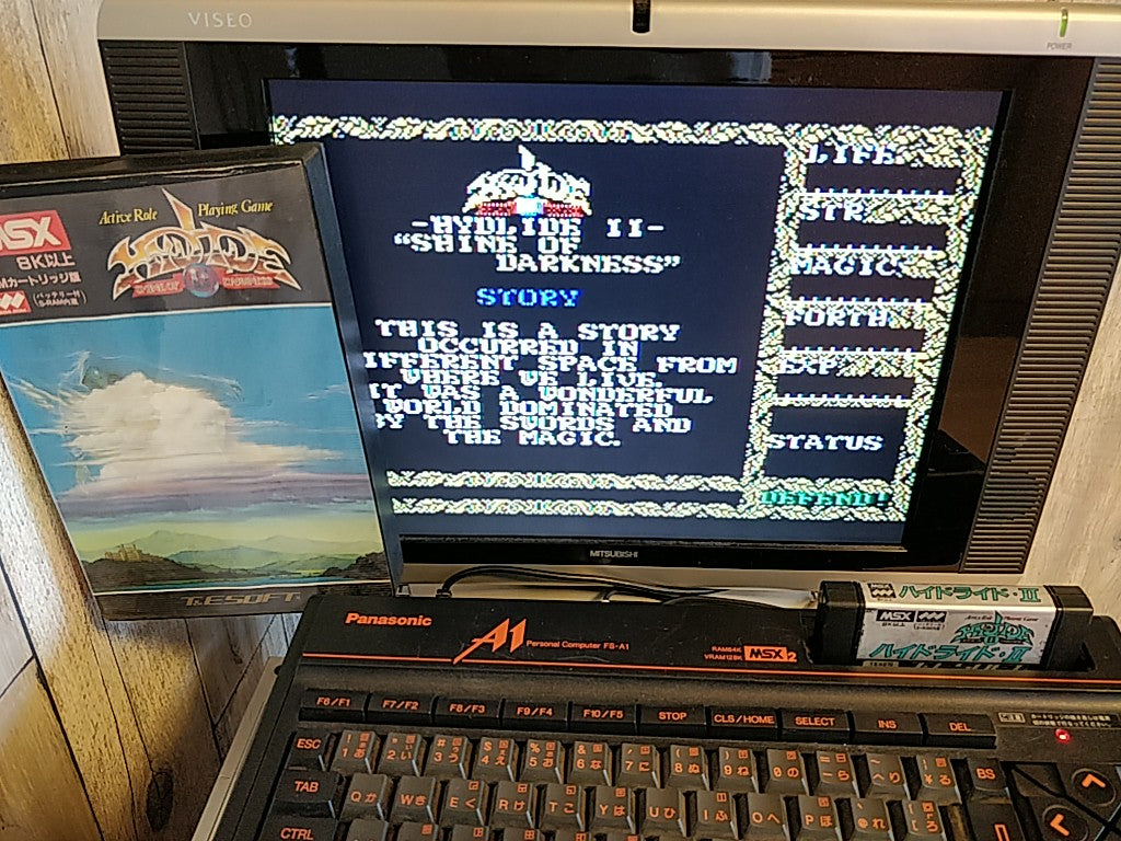 HYDLIDE II 2 Shine of Darkness MSX MSX2 Game cartridge and Box set tested-d0930- - Hakushin Retro Game shop