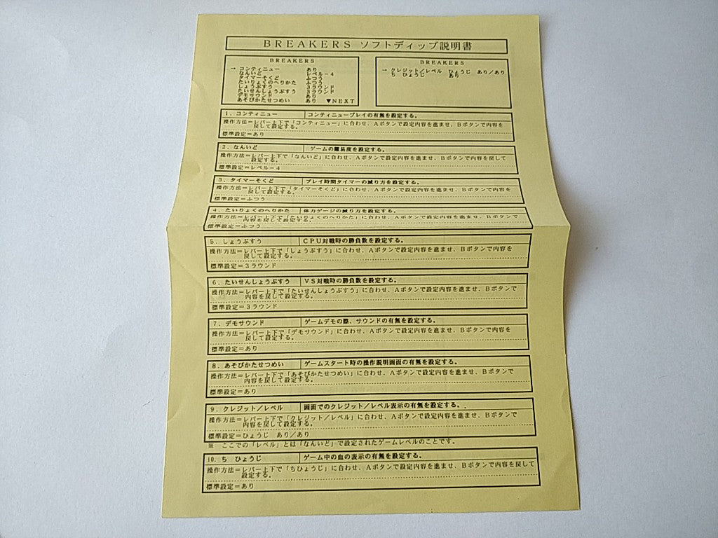 BREAKER'S NEOGEO MVS JAMMA Cartridge and Instruction card/tested-d1005- - Hakushin Retro Game shop