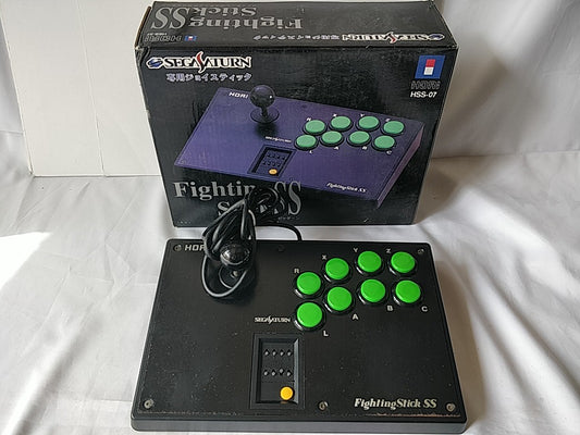 HORI Fighting Stick SS HSS-07 Sega Saturn Controller Boxed tested-d1011-