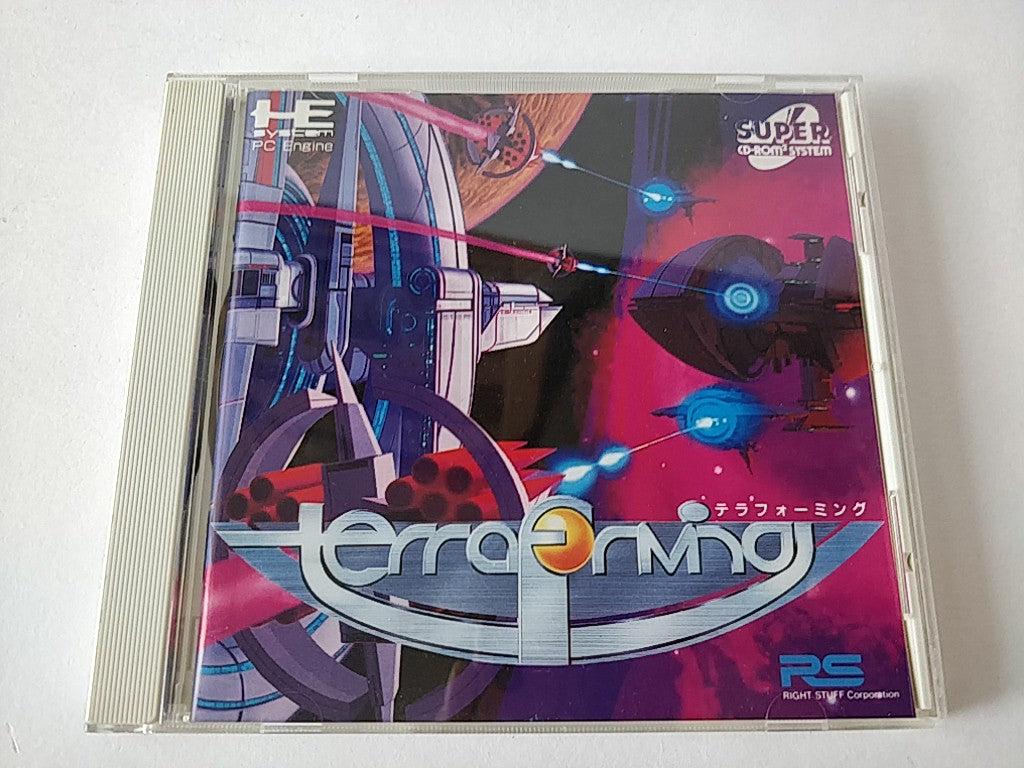 Terraforming PC Engine CD-ROM2 PCE Game Disk,Manual, W/Spine,Cased tested-d1104-