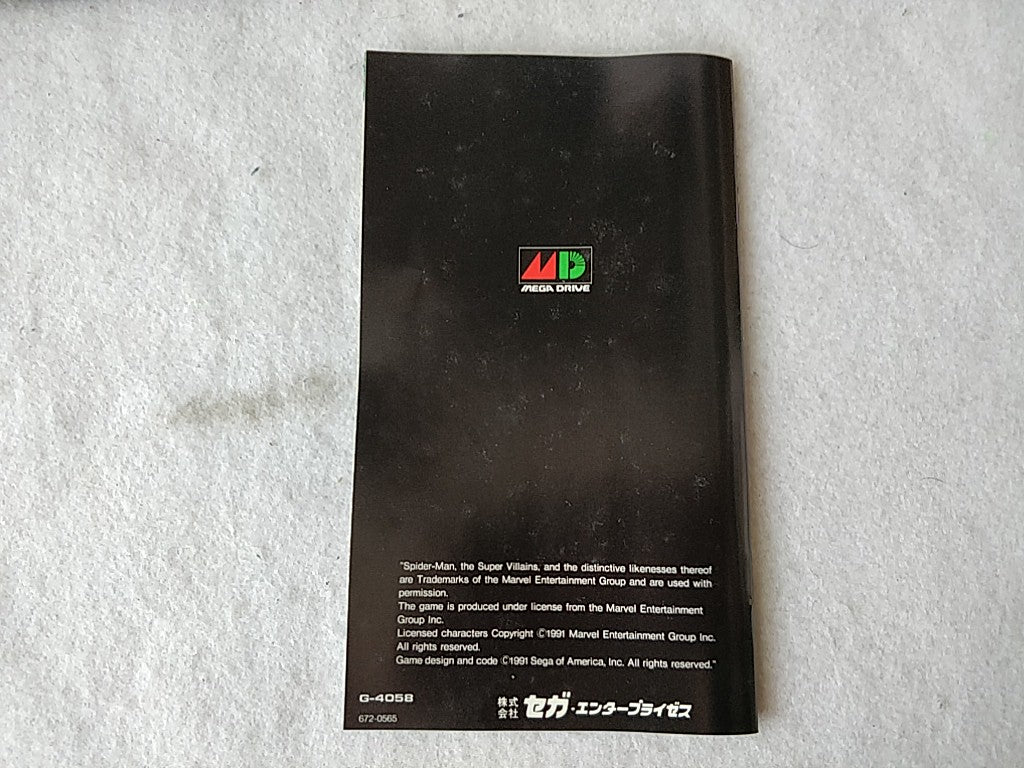 Spider Man SEGA MEGA DRIVE (Genesis ) Cartridge, Manual, Boxed set tested-d1111-