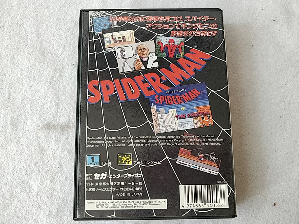 Spider Man SEGA MEGA DRIVE (Genesis ) Cartridge, Manual, Boxed set tested-d1111-