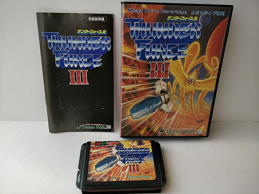 THUNDER FORCE 3 III SEGA MEGA DRIVE (Genesis ) Shooter game Cartridge set-d1209-