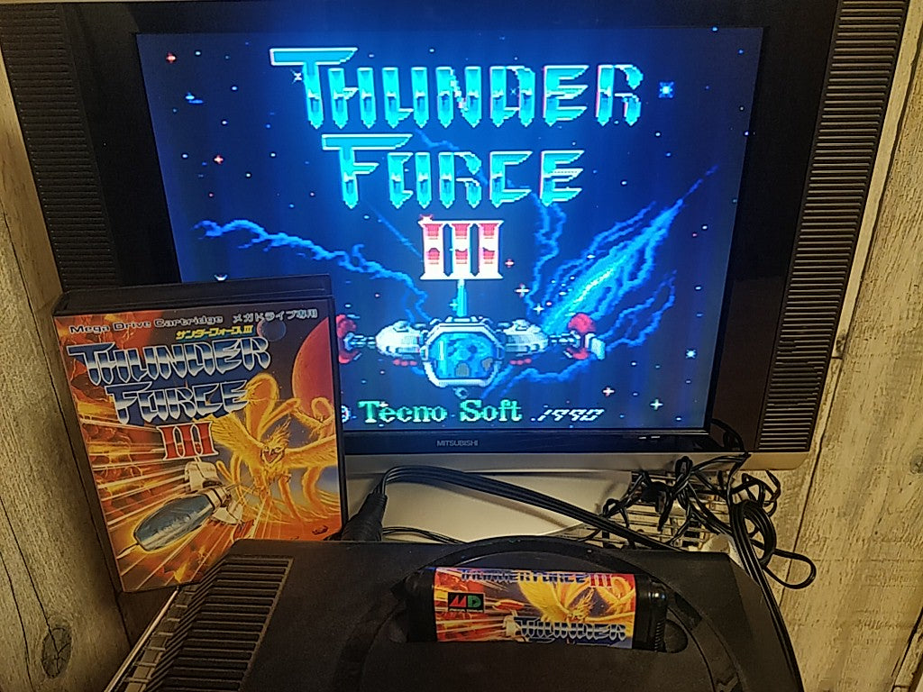 THUNDER FORCE 3 III SEGA MEGA DRIVE (Genesis ) Shooter game Cartridge set-d1209-