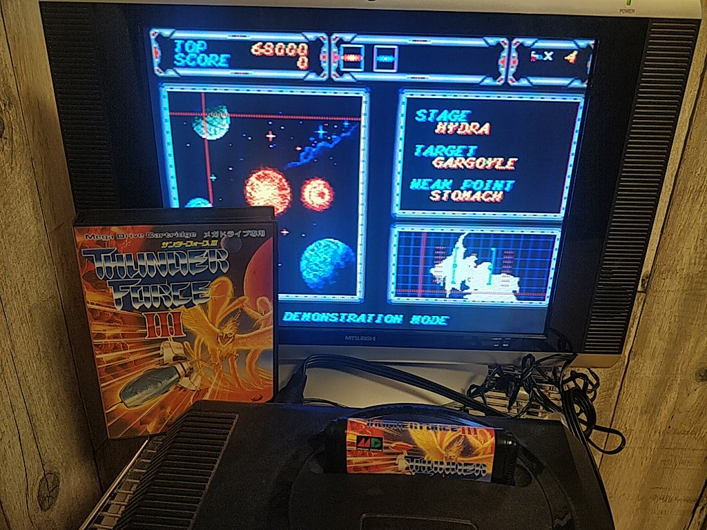 THUNDER FORCE 3 III SEGA MEGA DRIVE (Genesis ) Shooter game Cartridge set-d1209-