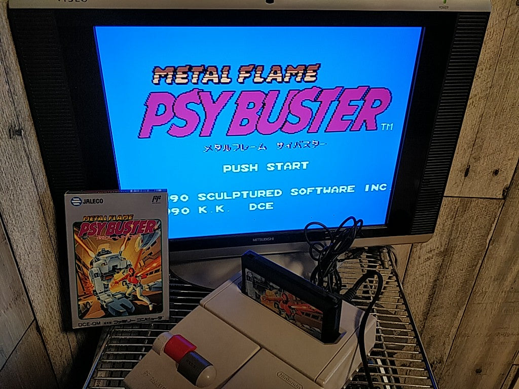 METAL FLAME PSYBUSTER Nintendo FAMICOM(NES) Cartridge, Manual, Box, Working, JP