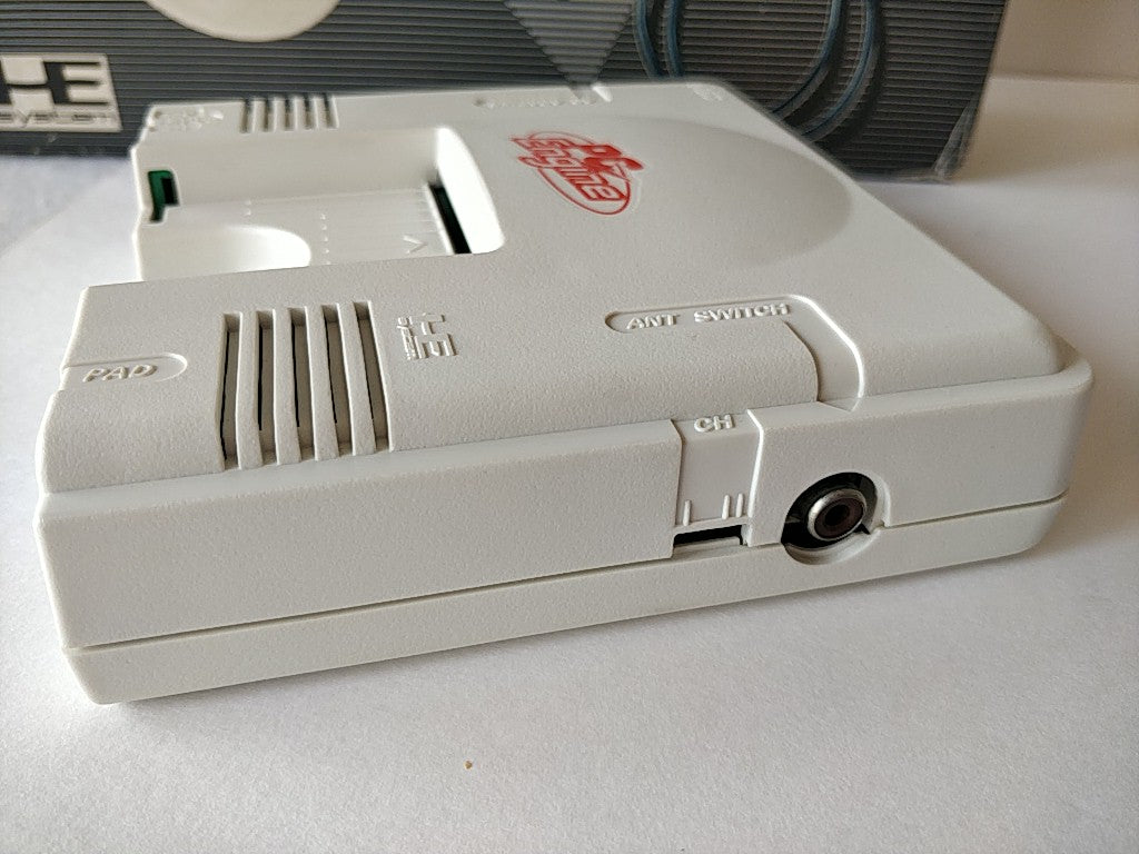 NEC PC Engine white Console (TurboGrafx-16) ,Pad, PSU, Boxed set tested-e0209-
