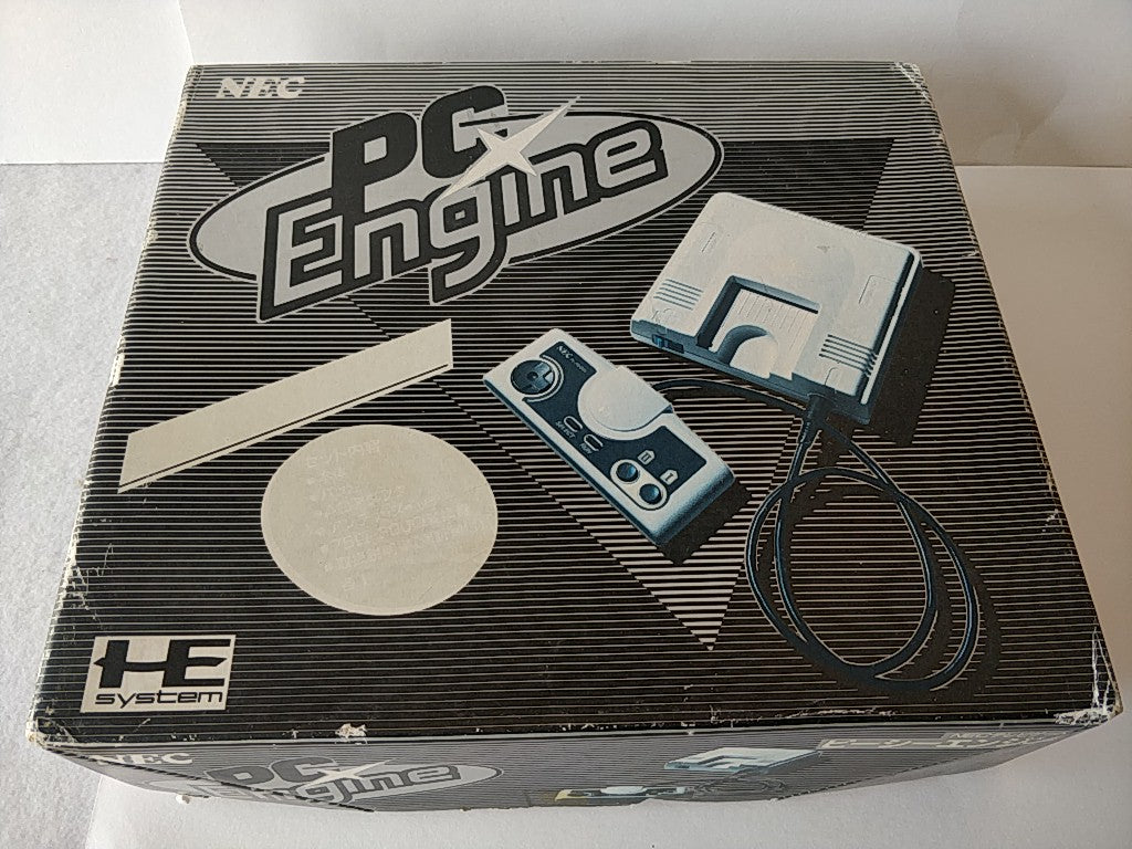 NEC PC Engine white Console (TurboGrafx-16) ,Pad, PSU, Boxed set tested-e0209-