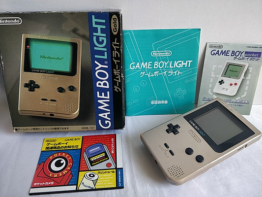 Nintendo Game boy Light Gold color console MGB-101,Manual, Boxed,Game set-e0316-