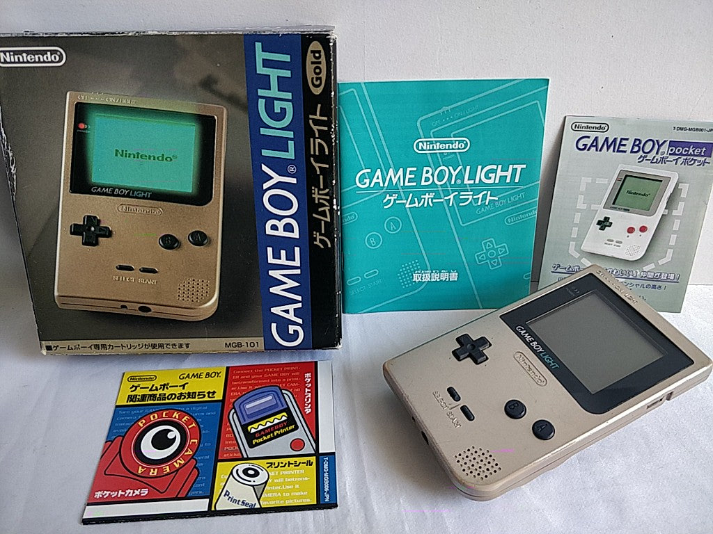 Nintendo Game boy Light Gold color console MGB-101,Manual, Boxed,Game