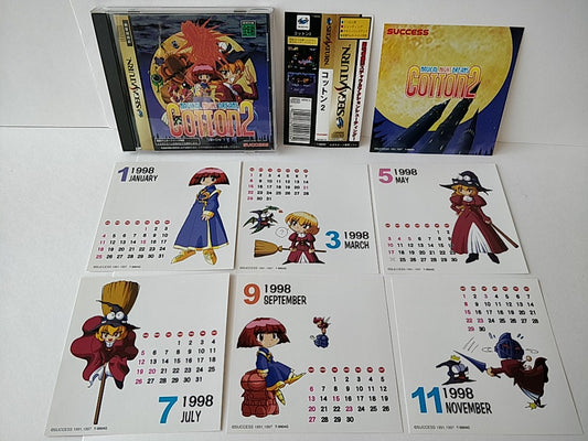 COTTON 2 SEGA SATURN Shooter Game Japan set include bonus calendar-e0316-
