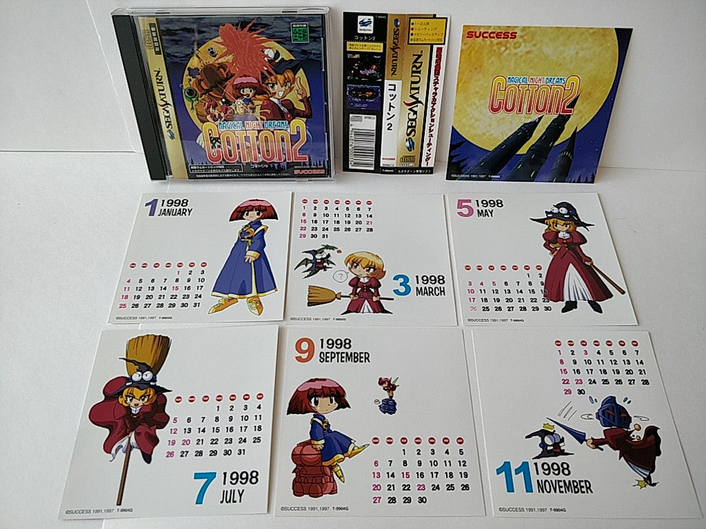 COTTON 2 SEGA SATURN Shooter Game Japan set include bonus calendar-e0316-