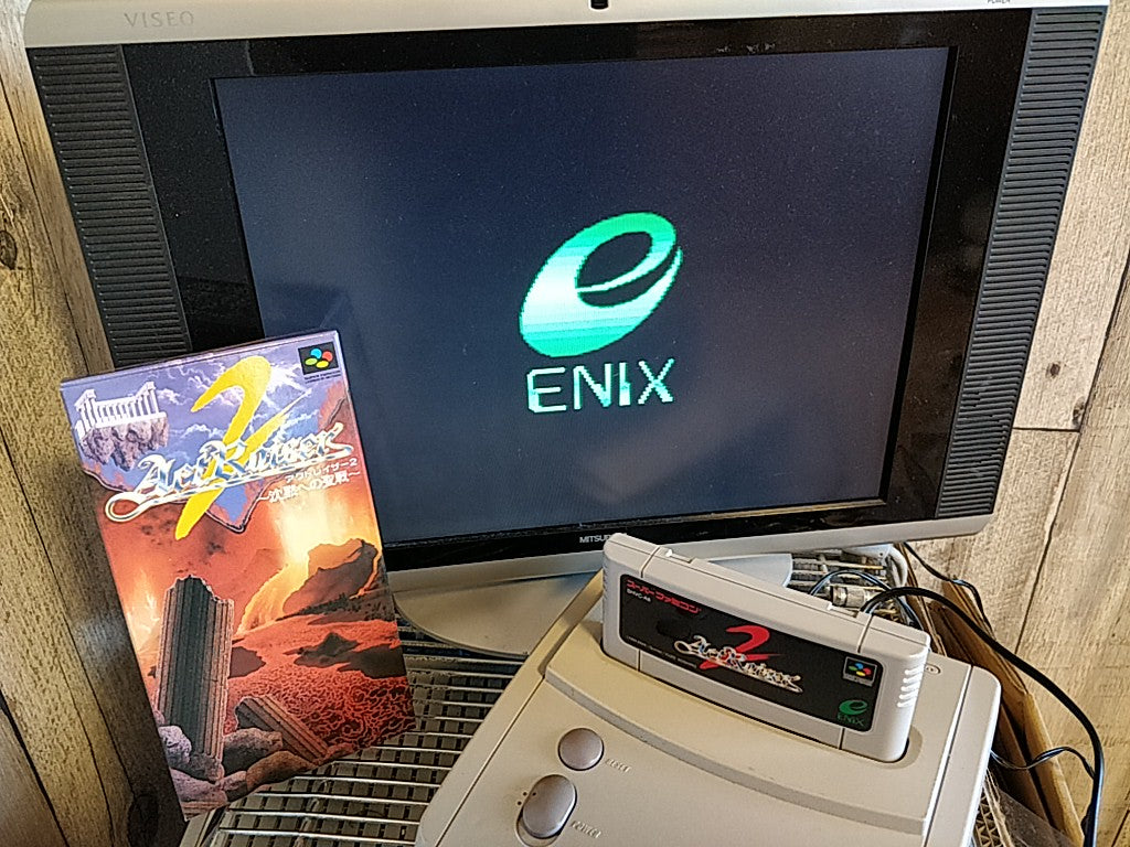 ActRaiser 2 Super Famicom SNES Cartridge,Manual Boxed set tested -g0125-