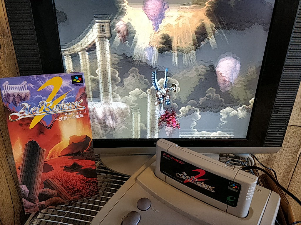 ActRaiser 2 Super Famicom SNES Cartridge,Manual Boxed set tested -g0125-