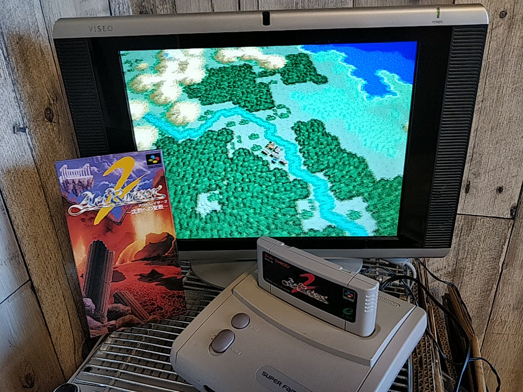ActRaiser 2 Super Famicom SNES Cartridge,Manual Boxed set tested -g0125-