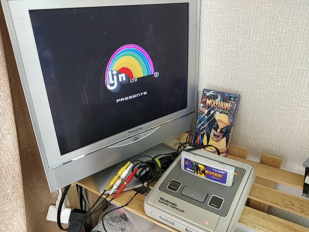 Wolverine - Adamantium Rage Super Famicom SNES Cart, Manual, Boxed set -e0413-