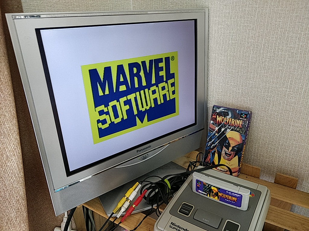 Wolverine - Adamantium Rage Super Famicom SNES Cart, Manual, Boxed set -e0413-