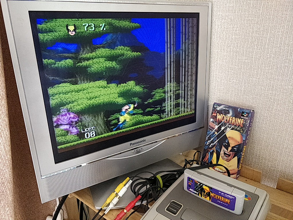 Wolverine - Adamantium Rage Super Famicom SNES Cart, Manual, Boxed set -e0413-