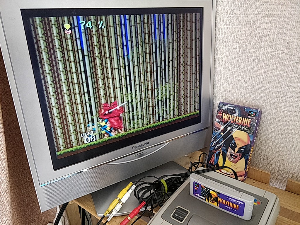 Wolverine - Adamantium Rage Super Famicom SNES Cart, Manual, Boxed set -e0413-