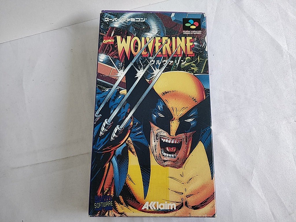 Wolverine - Adamantium Rage Super Famicom SNES Cart, Manual, Boxed set -e0413-