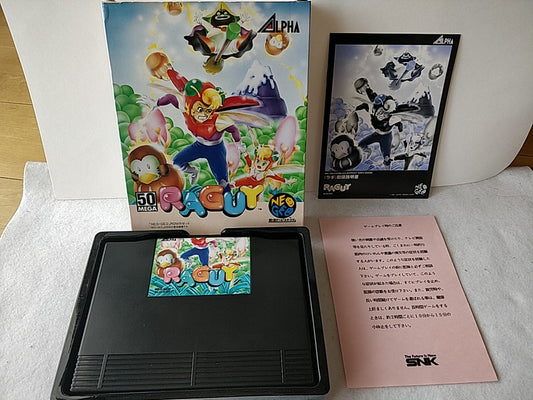 RAGUY (Blue's Journey) NEO GEO NEOGEO AES Game cartridge ,Manual and Boxed-e0423