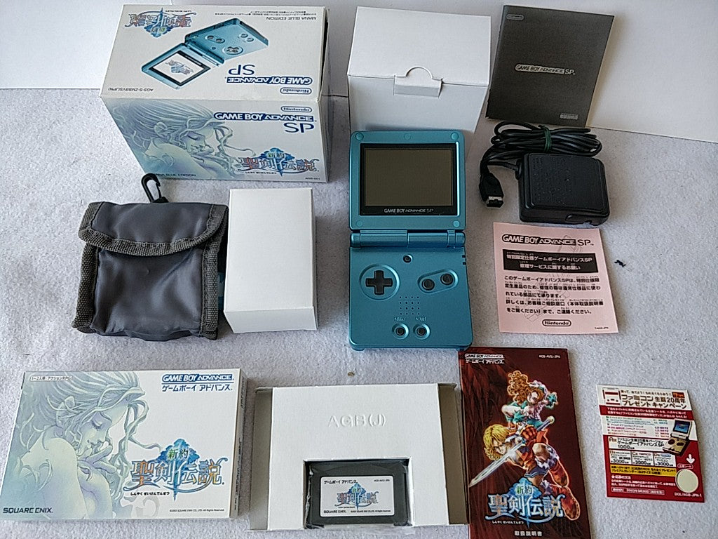 Game Boy Advance SP GBA Sword of Mana Seiken Densetsu MANA Blue Console-d0519-