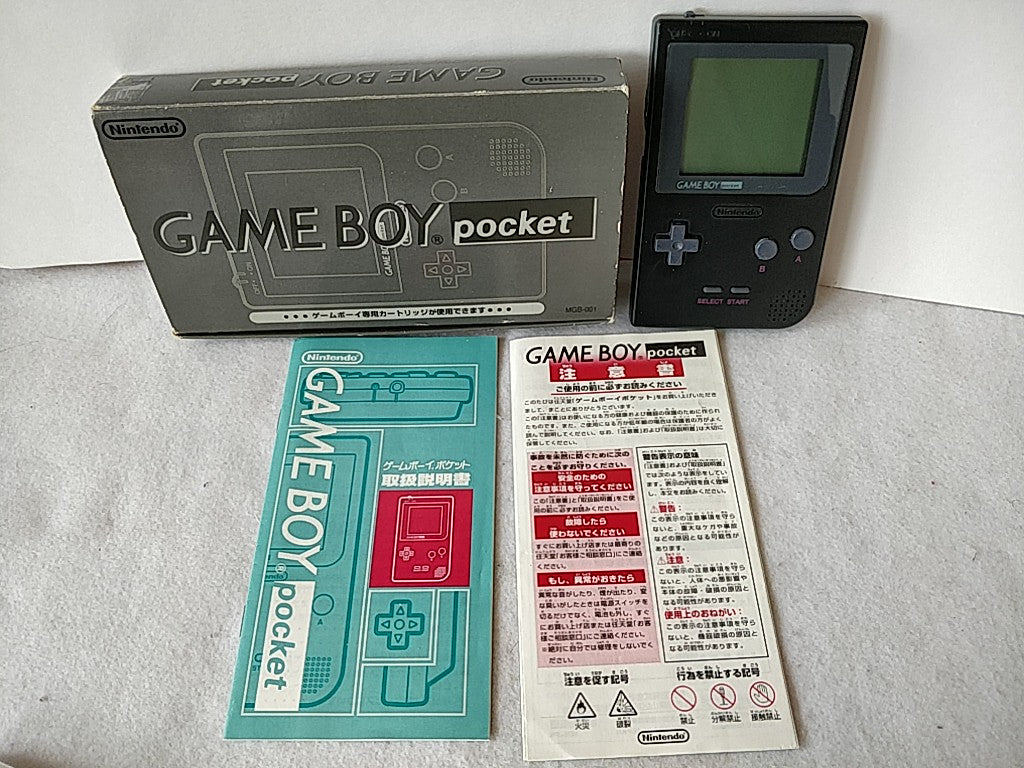Excellent Nintendo Gameboy Pocket Black color console MGB-001 Boxed set-e0616-