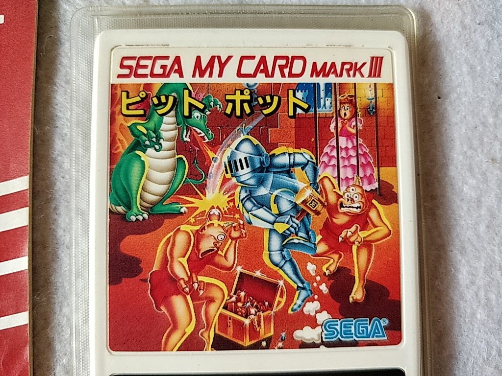 PIT POT; Sega  Mark 3,SG/SC series Game Card and Manual set, tested-e0714-8