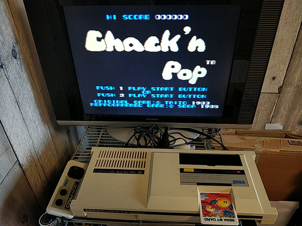 Chack'n Pop; Sega  Mark 3,SG/SC series Game Card and Manual set, tested-e0714-4
