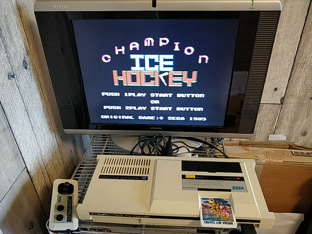 Champion Ice Hockey; Sega  Mark 3,SG/SC series Game Card and Manual set-e0714-6