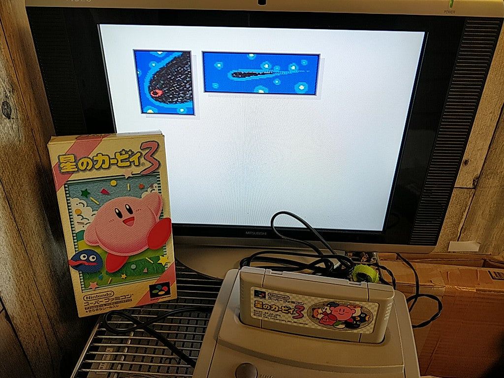 Hoshi no kirby 3 Nintendo Super Famicom SFC Cartridge,Manual,Box set- e0714-