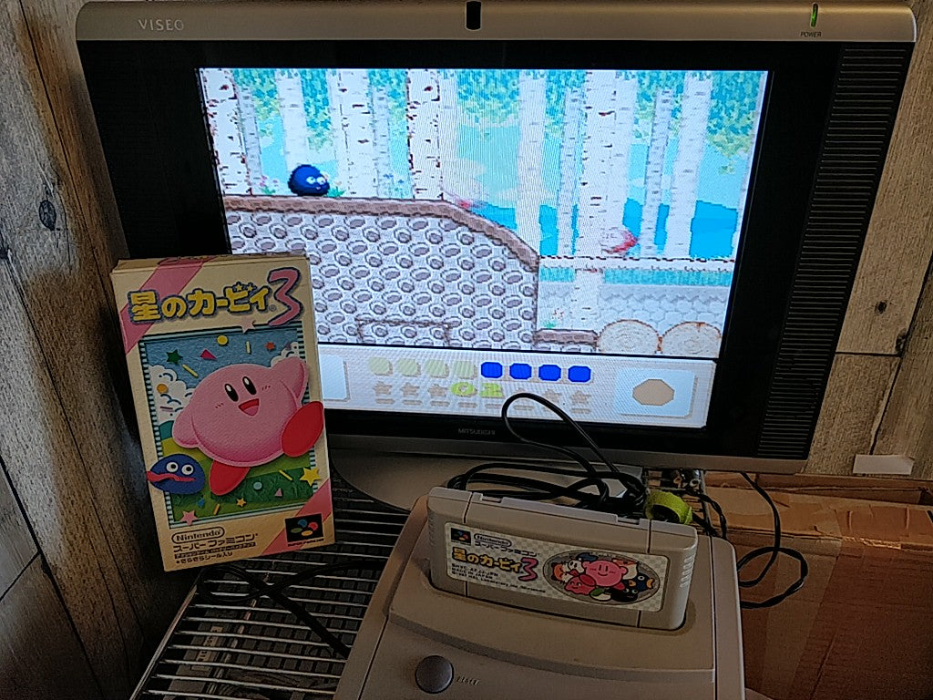 Hoshi no kirby 3 Nintendo Super Famicom SFC Cartridge,Manual,Box set- e0714-