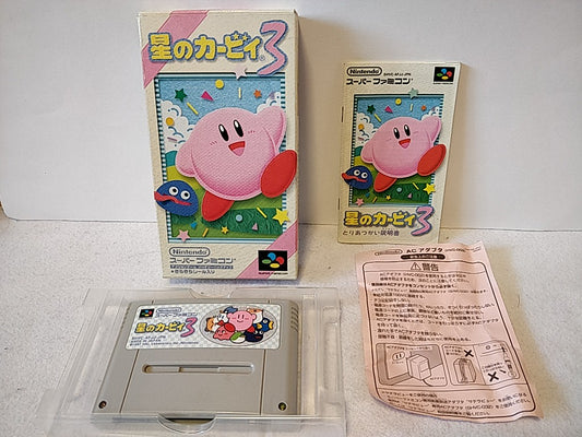 Hoshi no kirby 3 Nintendo Super Famicom SFC Cartridge,Manual,Box set- e0714-